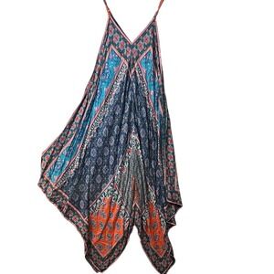 Tolani Harem Jumpsuit Womens XS Boho Handkerchief Modal Draped Wide Leg